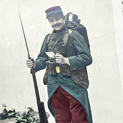 1910s - French Infantry Soldier Postcard - 76th Regiment Military Souvenir - Vintage Pre-WWI Ephemera - Historical Collectible Card