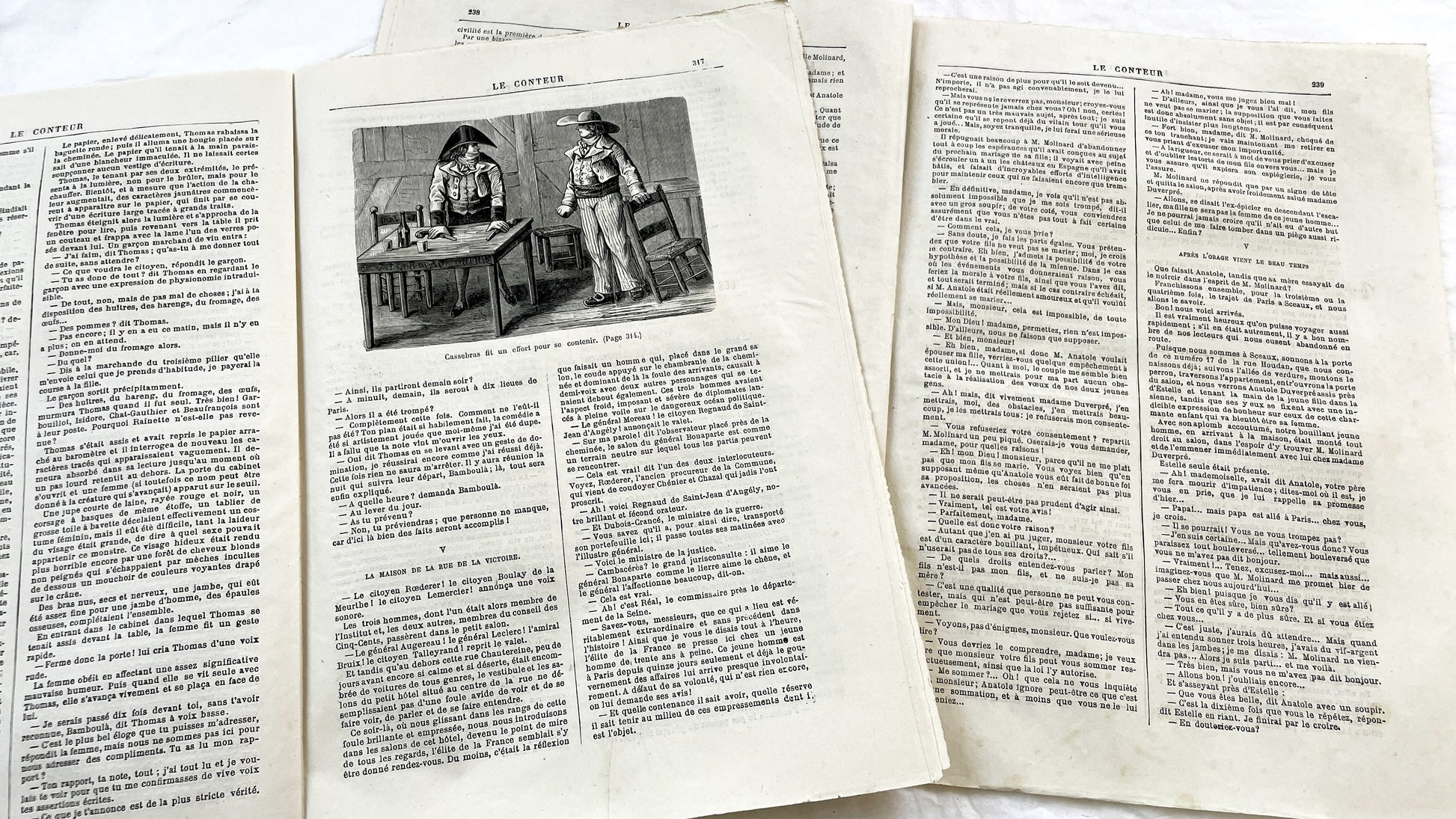 Late 19th - French Literary Newspaper Duo - Le Conteur Publications from 1880-1881 - Vintage French Periodical Set with Engravings