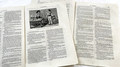 Late 19th - French Literary Newspaper Duo - Le Conteur Publications from 1880-1881 - Vintage French Periodical Set with Engravings