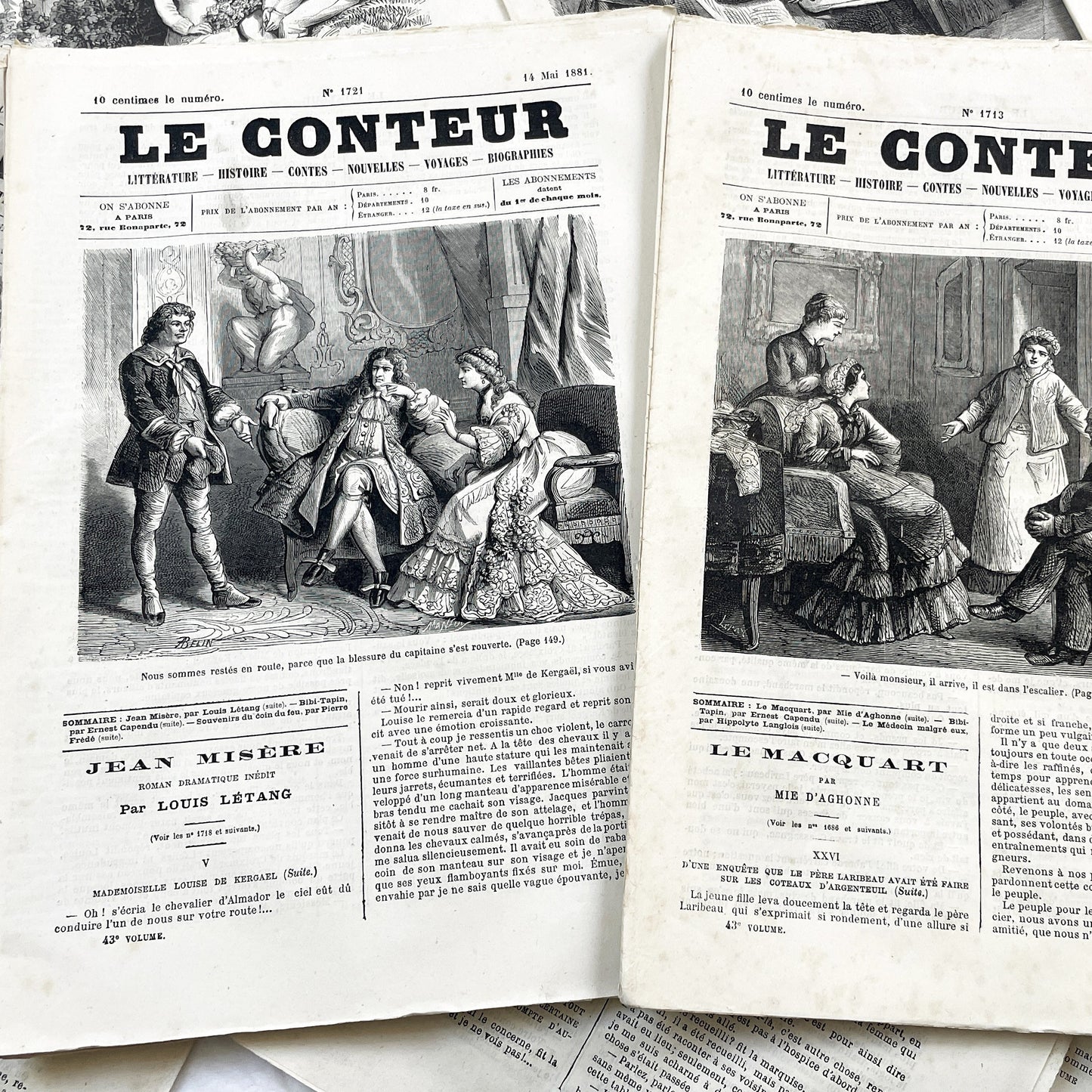 Late 19th - French Literary Journals Le Conteur - Historic Illustrated Newspapers - Fiction - Biographies - Voyages - Collectible Editions