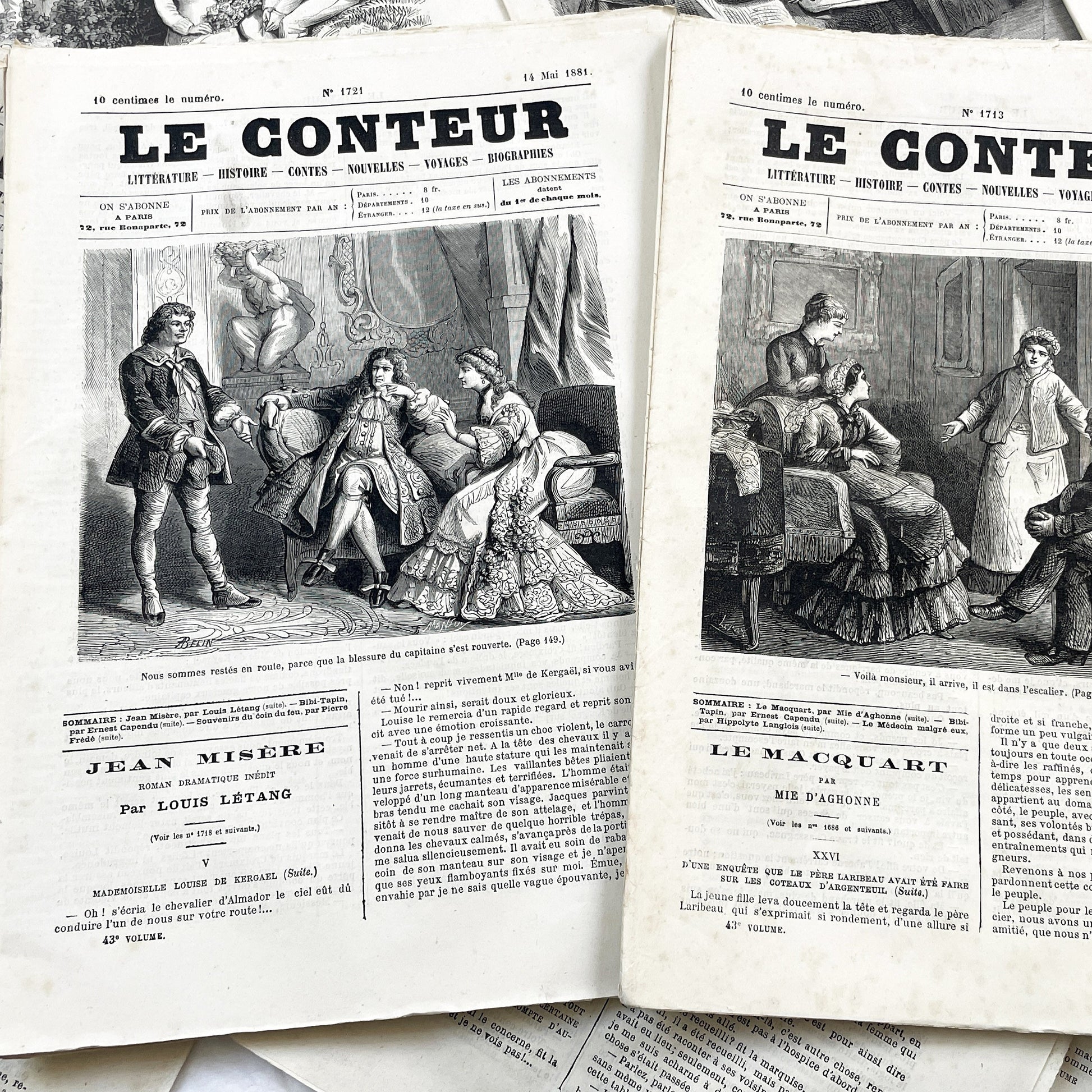 Late 19th - French Literary Journals Le Conteur - Historic Illustrated Newspapers - Fiction - Biographies - Voyages - Collectible Editions