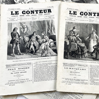 Late 19th - French Literary Journals Le Conteur - Historic Illustrated Newspapers - Fiction - Biographies - Voyages - Collectible Editions