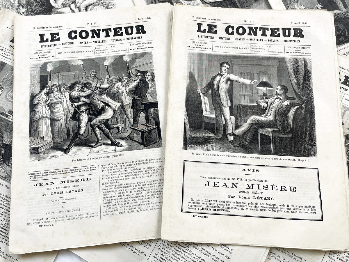 Late 19th - French Illustrated Newspaper Le Conteur - 1881 Editions - Literature, History, Tales, & Travel Periodical