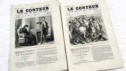 Late 19th - French Illustrated Periodicals Le Conteur - Historical News And Literature - 1881 Paris Print - Two Issues - Engravings