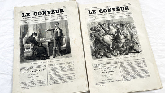 Late 19th - French Illustrated Periodicals Le Conteur - Historical News And Literature - 1881 Paris Print - Two Issues - Engravings