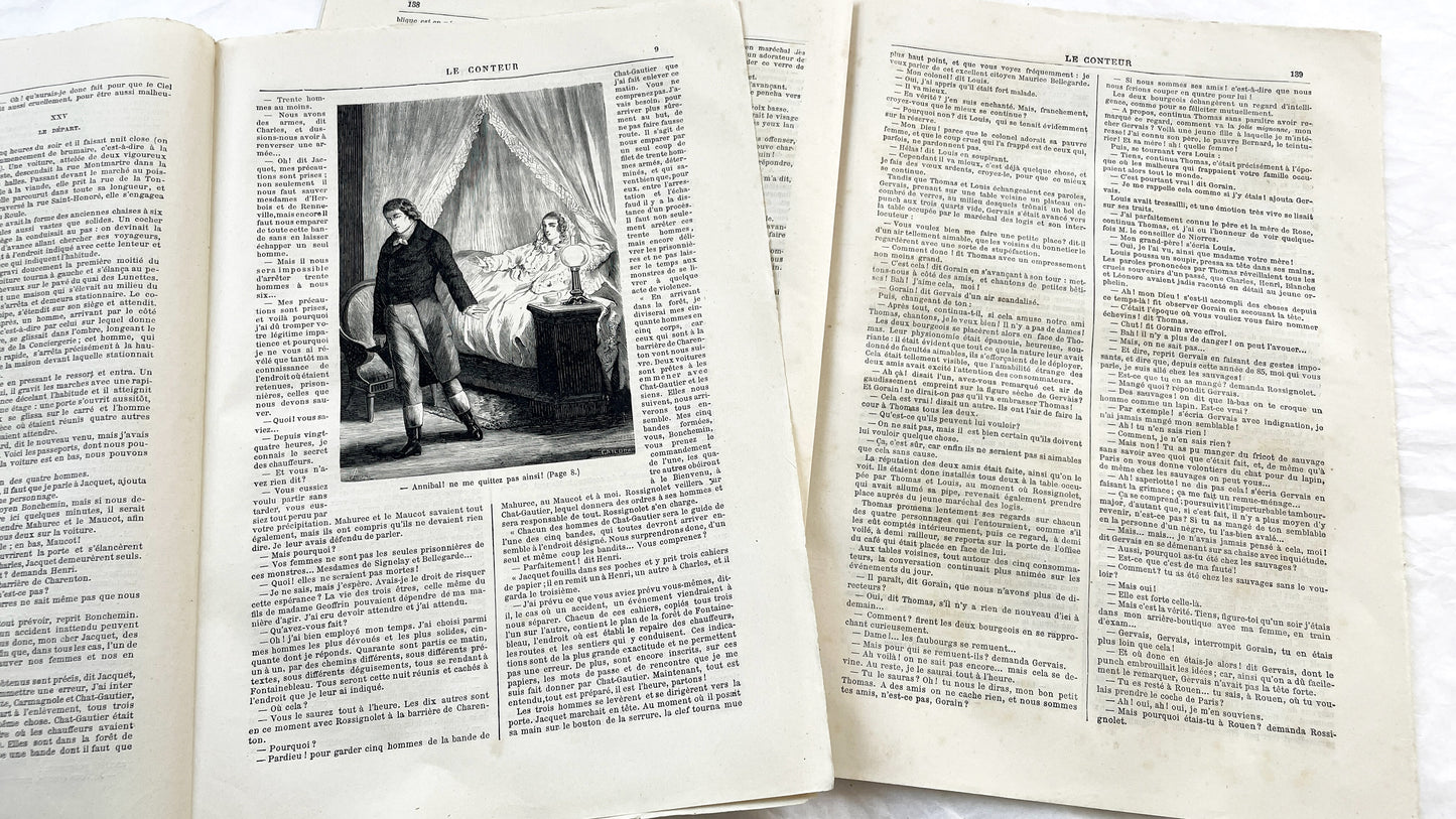 Late 19th - French Illustrated Periodicals Le Conteur - Historical News And Literature - 1881 Paris Print - Two Issues - Engravings