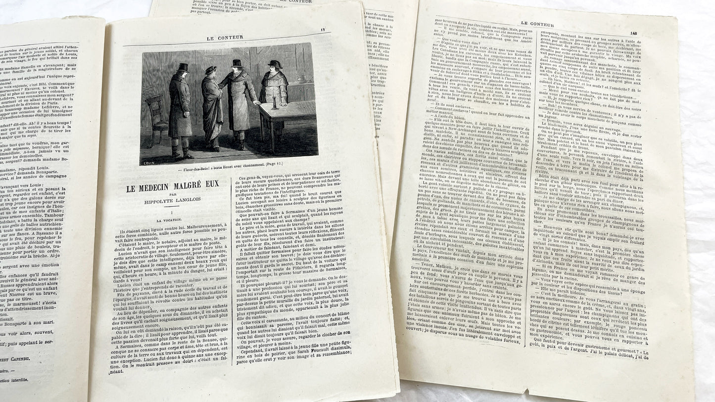 Late 19th - French Illustrated Periodicals Le Conteur - Historical News And Literature - 1881 Paris Print - Two Issues - Engravings