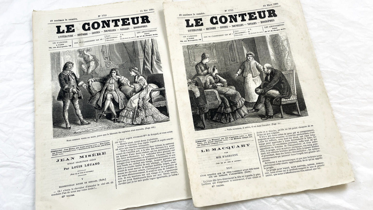 Late 19th - French Literary Journals Le Conteur - Historic Illustrated Newspapers - Fiction - Biographies - Voyages - Collectible Editions