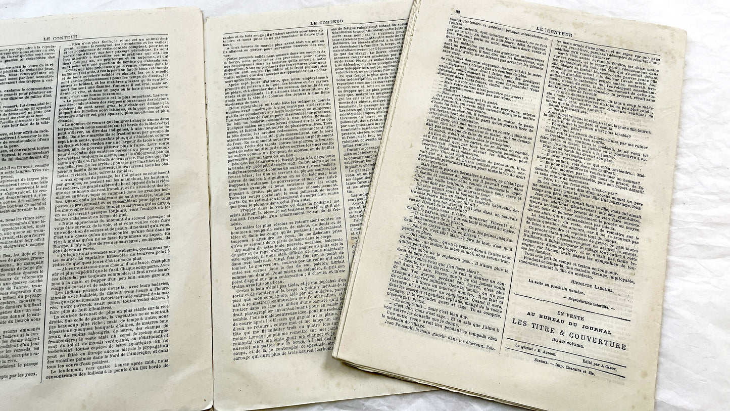 Late 19th - French Literary Journals Le Conteur - Historic Illustrated Newspapers - Fiction - Biographies - Voyages - Collectible Editions