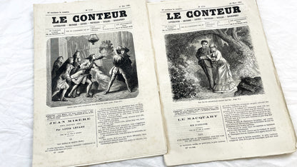 Late 19th - Original French Periodical Newspaper - Le Conteur - Historical Literary Journal - Two Issues From 1881