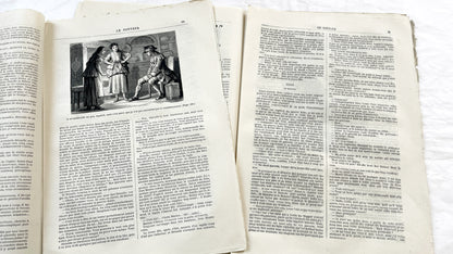 Late 19th - French Literary Periodicals Le Conteur - Two 1881 Editions - Original Engravings - Featuring Jean Misère Novel by Louis Letang