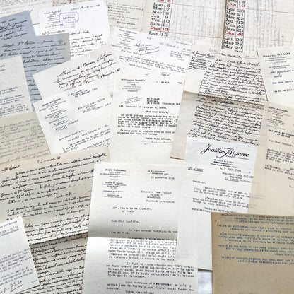 1930s - Vintage Ephemera Lot – French Letters, Invoices & Legal Documents from Notary Archive