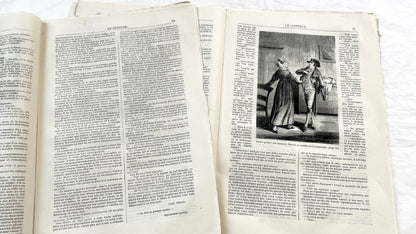 Late 19th - French Literary Periodicals Le Conteur - Two 1881 Editions - Original Engravings - Featuring Jean Misère Novel by Louis Letang