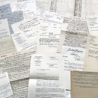 1940s - Vintage Ephemera Lot – French Letters, Invoices & Legal Documents from Notary Archive