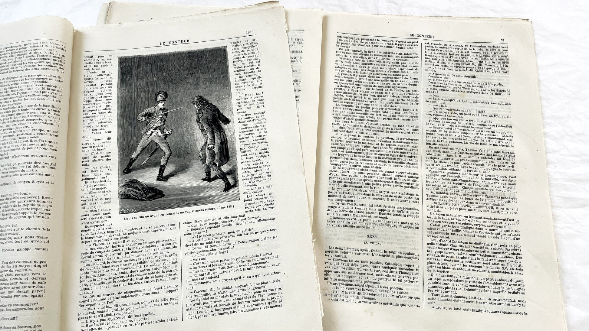 Late 19th - French Literary Periodicals Le Conteur - Two 1881 Editions - Original Engravings - Featuring Jean Misère Novel by Louis Letang