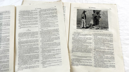 Late 19th - French Literary Periodicals Le Conteur - Two 1881 Editions - Original Engravings - Featuring Jean Misère Novel by Louis Letang