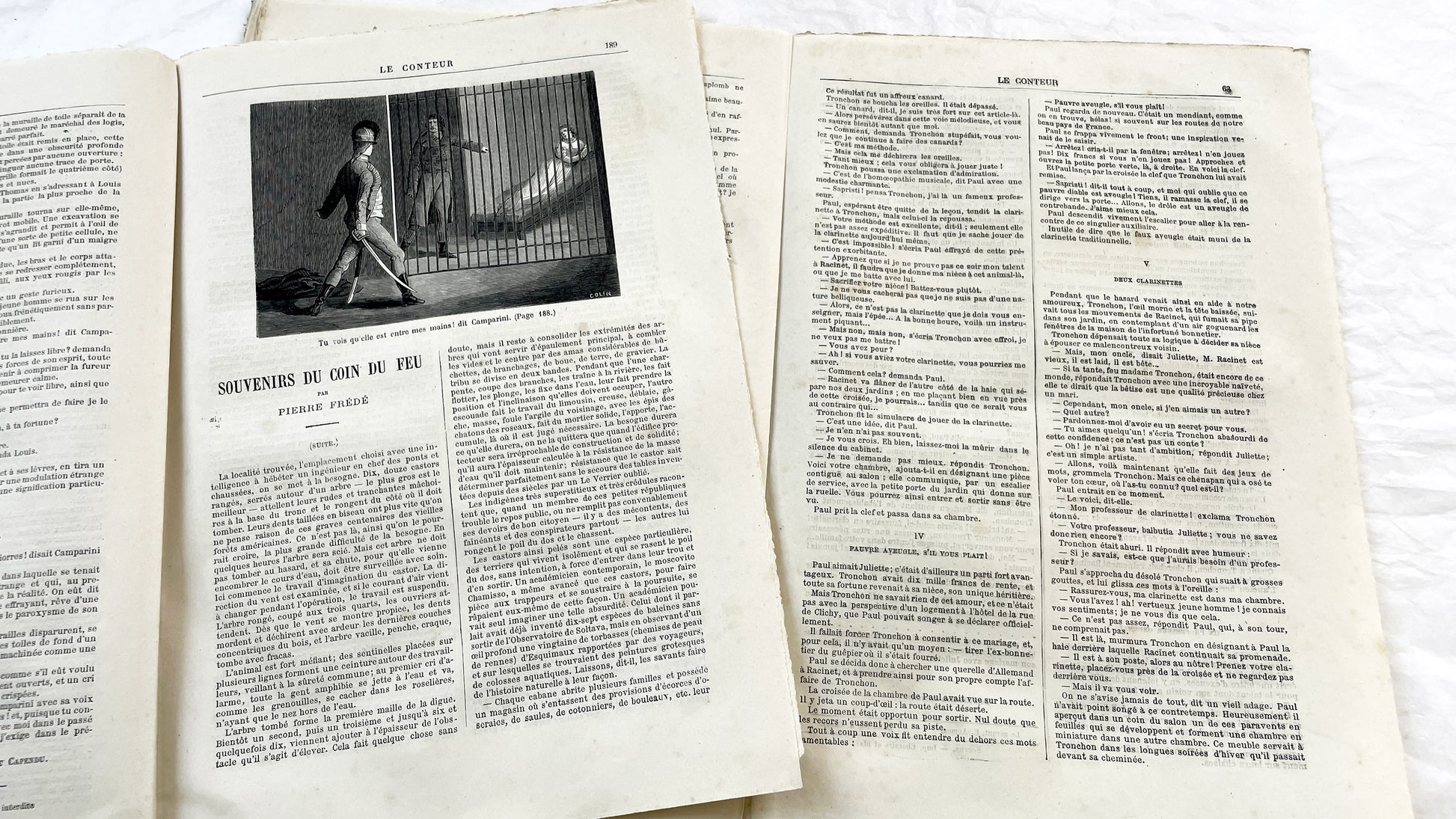 Late 19th - French Literary Periodicals Le Conteur - Two 1881 Editions - Original Engravings - Featuring Jean Misère Novel by Louis Letang