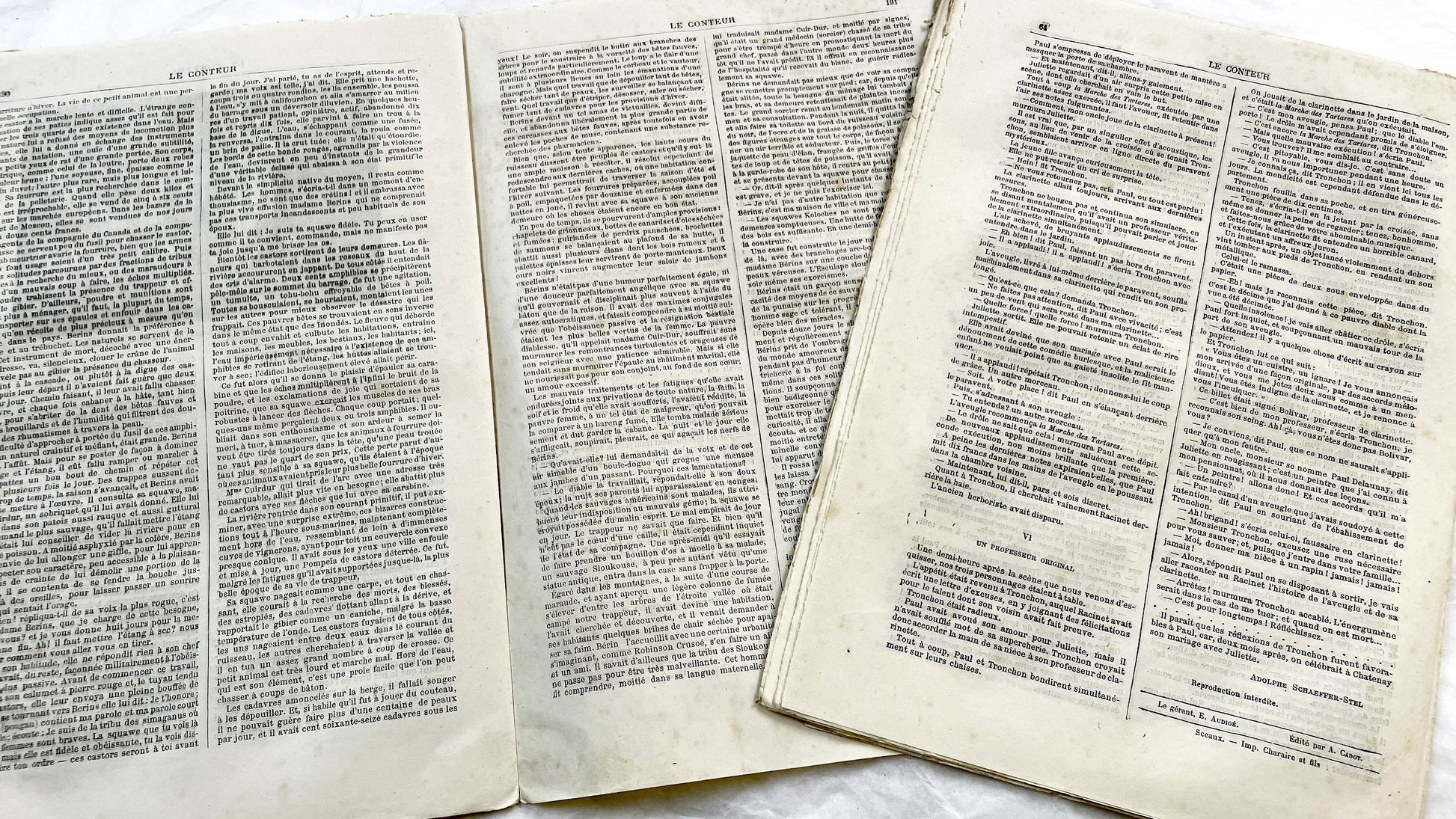 Late 19th - French Literary Periodicals Le Conteur - Two 1881 Editions - Original Engravings - Featuring Jean Misère Novel by Louis Letang