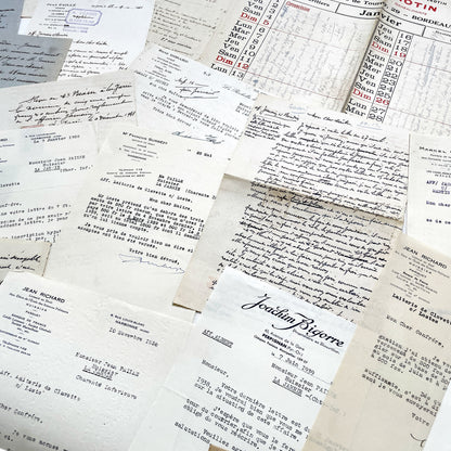 1930s - Vintage Ephemera Lot – French Letters, Invoices & Legal Documents from Notary Archive