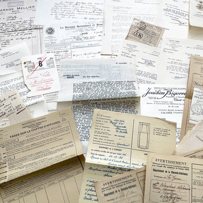 1930s - Vintage Ephemera Lot – French Letters, Invoices & Legal Documents from Notary Archive