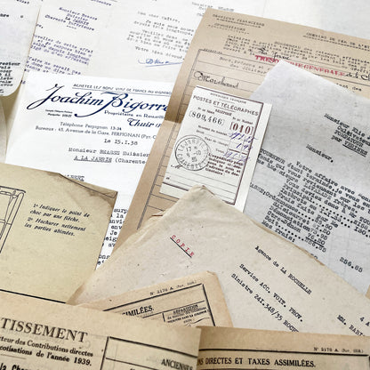 1930s - Vintage Ephemera Lot – French Letters, Invoices & Legal Documents from Notary Archive