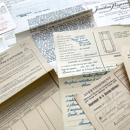 1930s - Vintage Ephemera Lot – French Letters, Invoices & Legal Documents from Notary Archive
