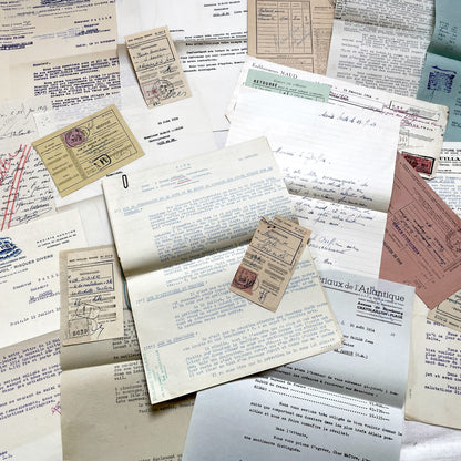 1930s - Vintage Ephemera Lot – French Letters, Invoices & Legal Documents from Notary Archive