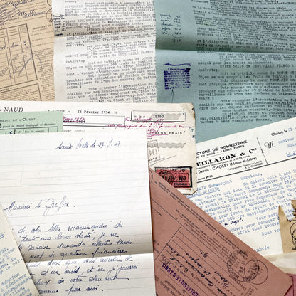1930s - Vintage Ephemera Lot – French Letters, Invoices & Legal Documents from Notary Archive