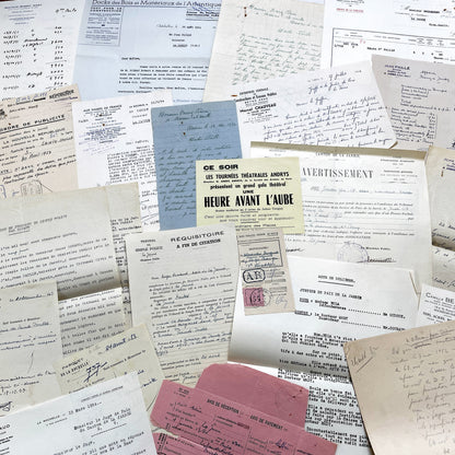 1950s - Vintage Ephemera Lot – French Letters, Invoices & Legal Documents from Notary Archive