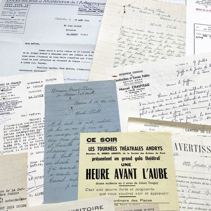 1950s - Vintage Ephemera Lot – French Letters, Invoices & Legal Documents from Notary Archive