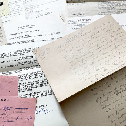 1950s - Vintage Ephemera Lot – French Letters, Invoices & Legal Documents from Notary Archive