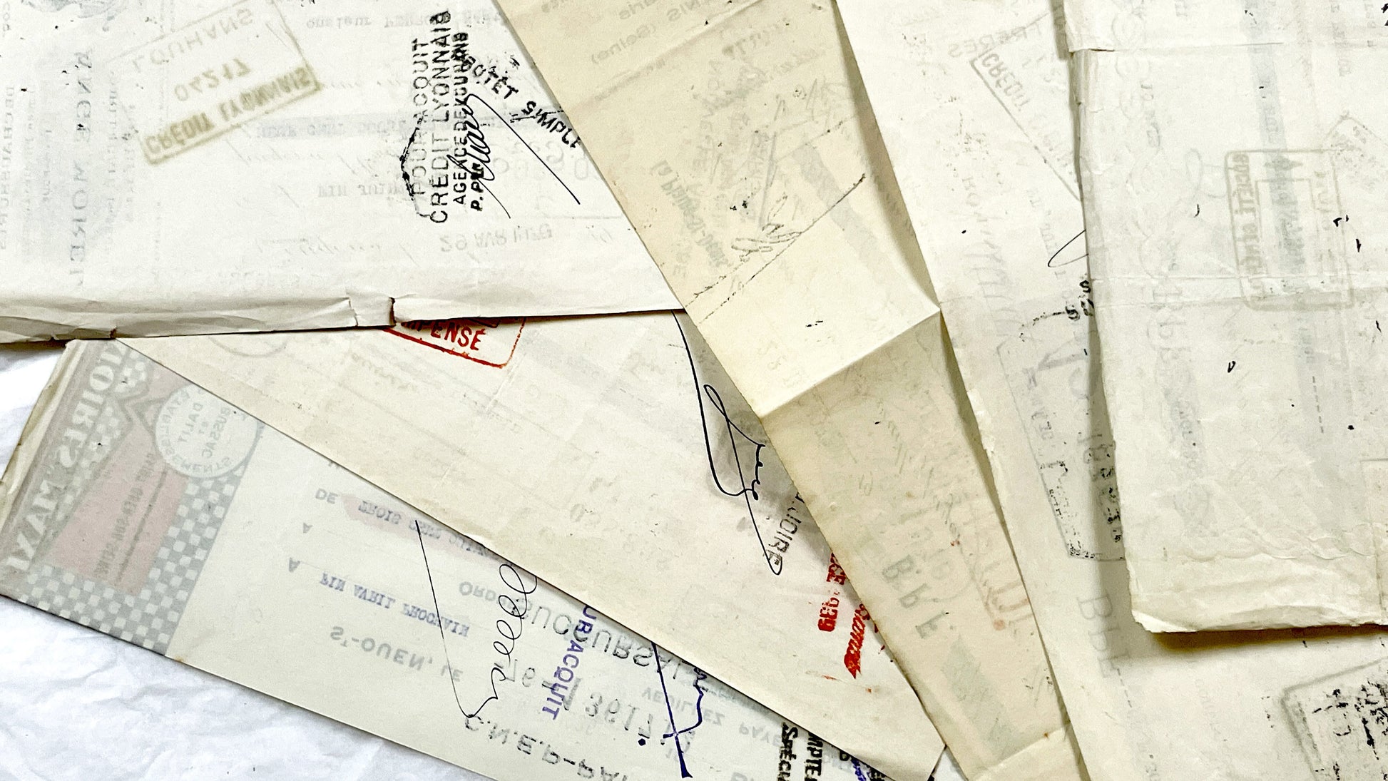1930s - Lot of 6 Vintage French Bills of Exchange – Handwritten Commercial Documents with Stamps