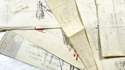 1930s - Lot of 6 Vintage French Bills of Exchange – Handwritten Commercial Documents with Stamps