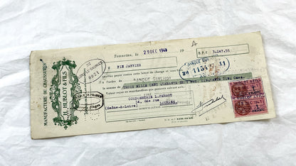 1930s - Lot of 6 Vintage French Bills of Exchange – Handwritten Commercial Documents with Stamps
