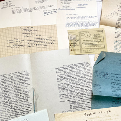 1950s - Vintage Ephemera Lot – French Letters, Invoices & Legal Documents from Notary Archive