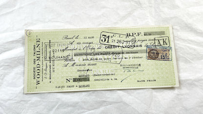 1930s - Lot of 6 Vintage French Bills of Exchange – Handwritten Commercial Documents with Stamps