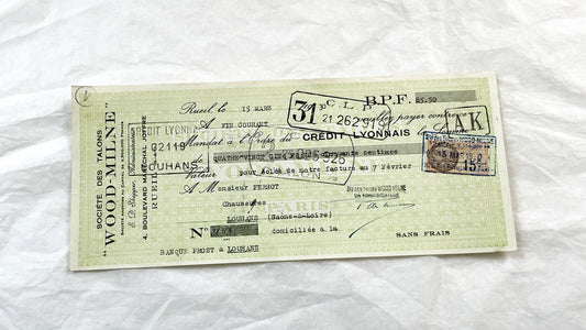 1930s - Lot of 6 Vintage French Bills of Exchange – Handwritten Commercial Documents with Stamps