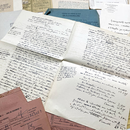 1950s - Vintage Ephemera Lot – French Letters, Invoices & Legal Documents from Notary Archive