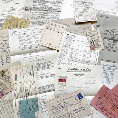 1950s - Vintage Ephemera Lot – French Letters, Invoices & Legal Documents from Notary Archive