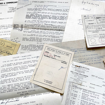1950s - Vintage Ephemera Lot – French Letters, Invoices & Legal Documents from Notary Archive