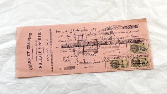1930s - Lot of 6 Vintage French Bills of Exchange – Handwritten Commercial Documents with Stamps