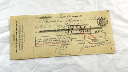 1930s - Lot of 6 Vintage French Bills of Exchange – Handwritten Commercial Documents with Stamps