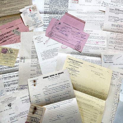 1950s - Vintage Ephemera Lot – French Letters, Invoices & Legal Documents from Notary Archive