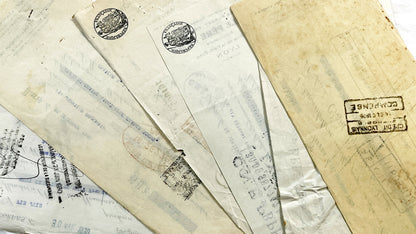 1930s - Lot of 6 Vintage French Bills of Exchange – Handwritten Commercial Documents with Stamps