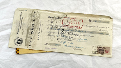 1930s - Lot of 6 Vintage French Bills of Exchange – Handwritten Commercial Documents with Stamps