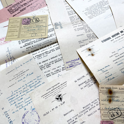1950s - Vintage Ephemera Lot – French Letters, Invoices & Legal Documents from Notary Archive