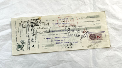 1930s - Lot of 6 Vintage French Bills of Exchange – Handwritten Commercial Documents with Stamps