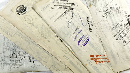 1930s - Lot of 6 Vintage French Bills of Exchange – Handwritten Commercial Documents with Stamps