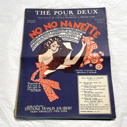 1920s - Vintage Sheet Music - Tea for Two - No No Nanette Operetta - Vincent Youmans Music - French Adaptation - 1926 Copyright Edition.