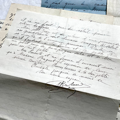 Set of 10 1930s vintage French letters with intricate handwritten script on antique paper, offering historical insight.